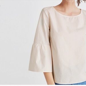 Madewell Striped top with Bell Sleeves